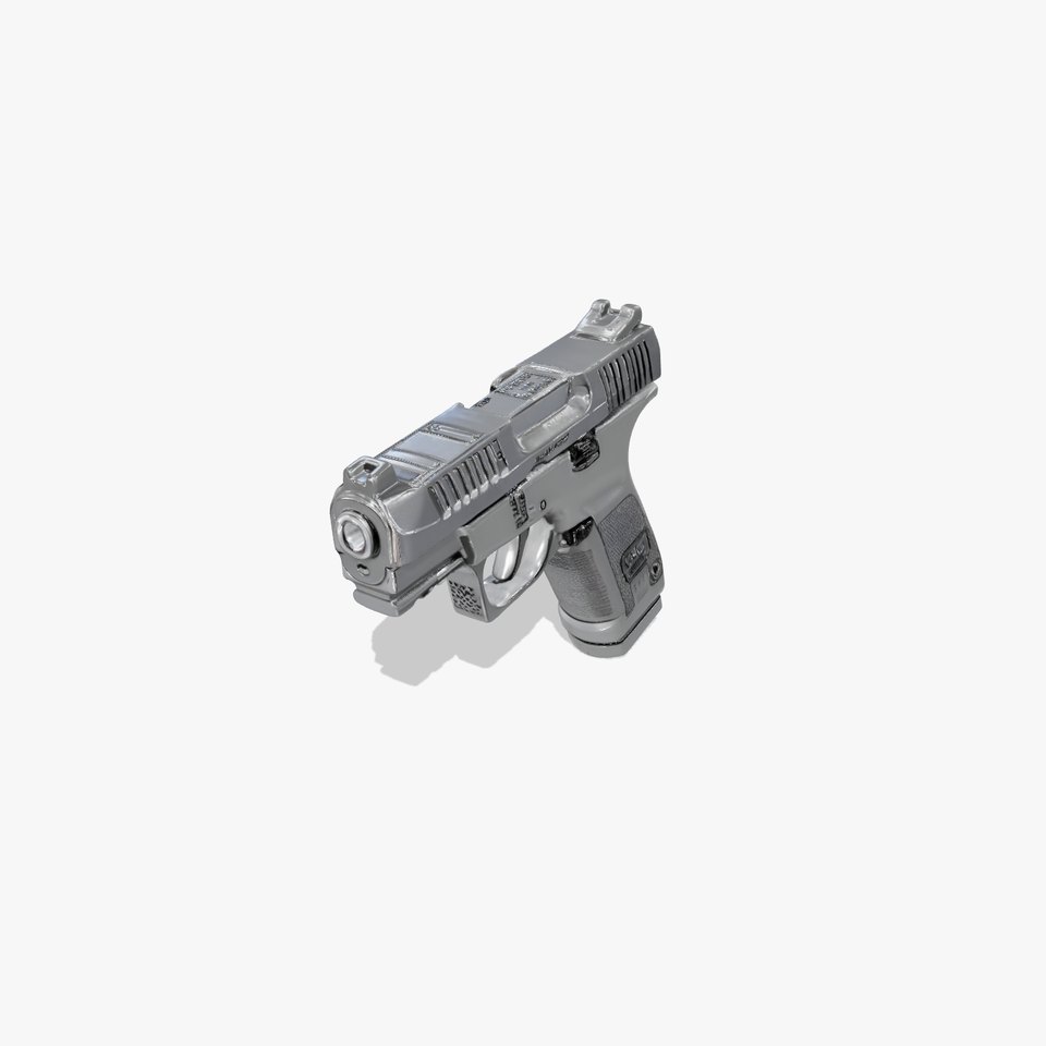 Sleek Black Handgun model pack
